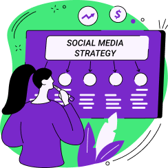 Social Media Strategy Purple Graphics