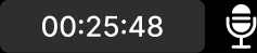 run time and microphone icon