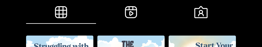 social network tabs with posts active
